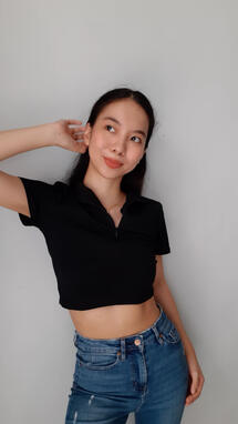 black zipper top